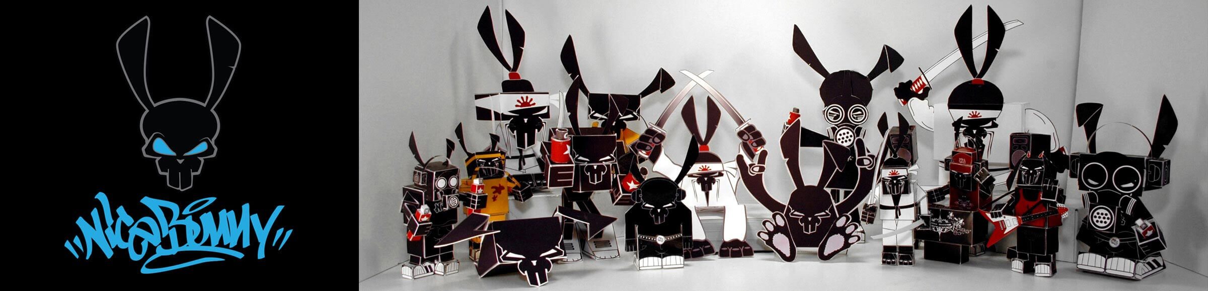free, paper toys, nicebunny, characters, downloads